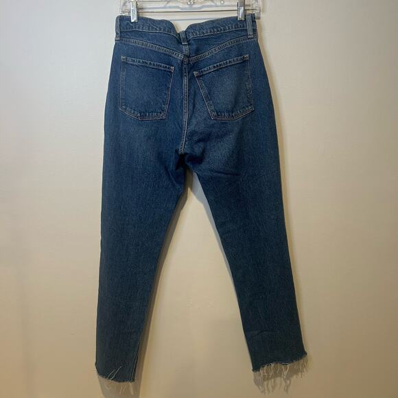 Old Navy Womens High Rise Slouchy Straight Jeans Size 2 Distressed Raw Hem NWOT - Picture 3 of 7
